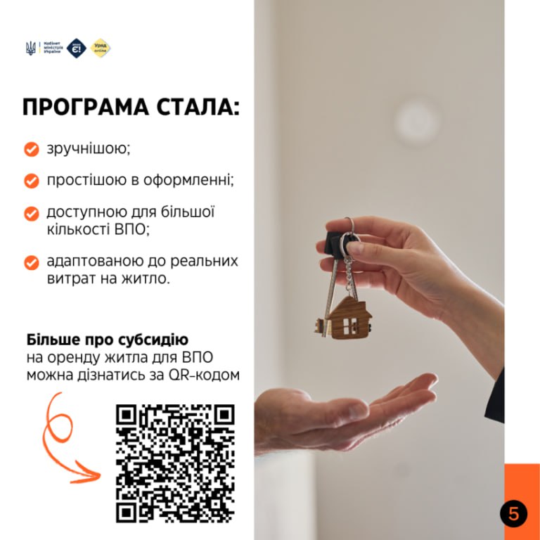 Субсидія на оренду житла для ВПО стала ще доступнішою - інфографіка